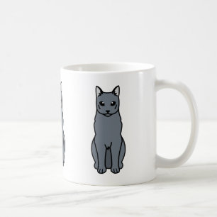 Rysk blåttkatttecknad kaffemugg