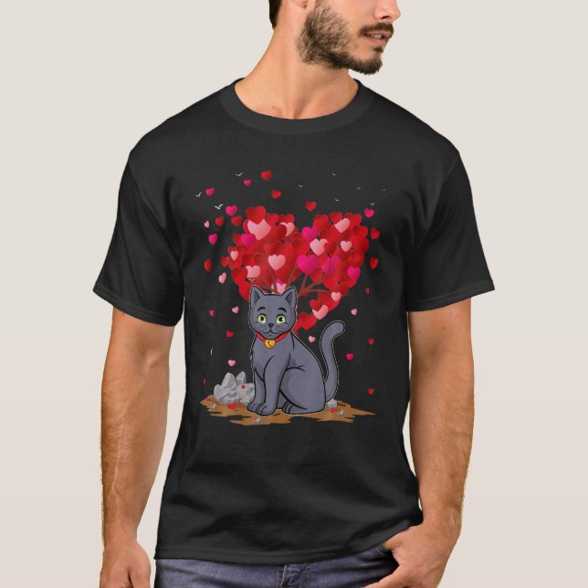 Rysk Blue Cat Animal Lover Russian Blue Cat Val T Shirt (Framsida)