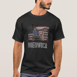 Rysk Blue Cat Funny Meowica Retro Förenta staterna T Shirt