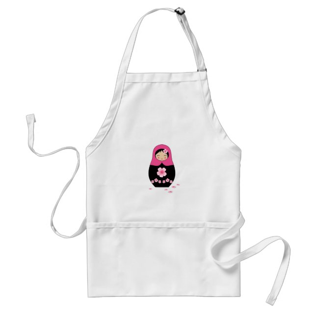Rysk bygga bodocka rosa Matryoshka Babushka Förkläde (Framsidan)