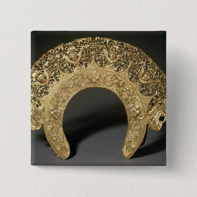 Rysk diadem med filigree arbete knapp (Framsida)