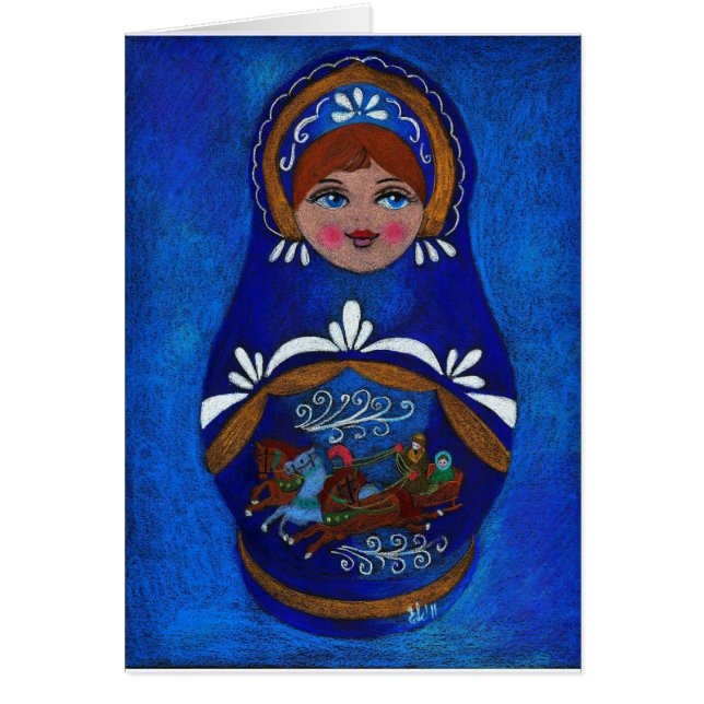 Rysk docka hälsningskort (Framsidan)