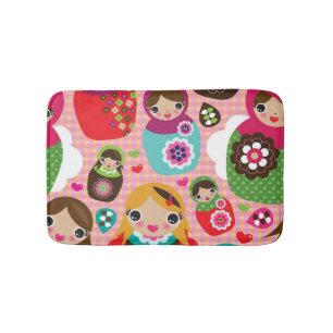 Rysk dockaillustrationbakgrund badrumsmatta