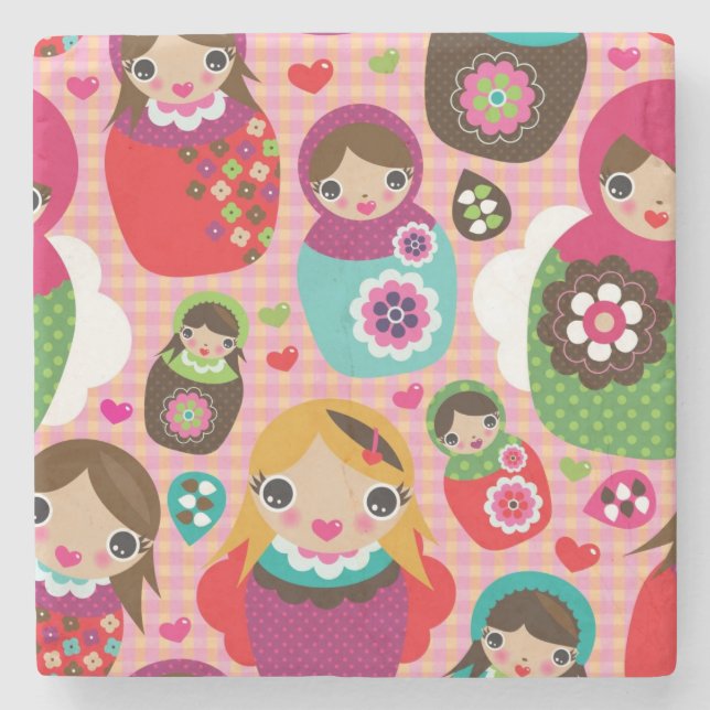 Rysk dockaillustrationbakgrund stenunderlägg (Framsidan)