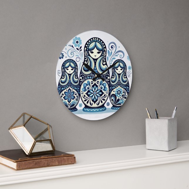 Rysk doll Wall Clock Stor Klocka (Kontor)