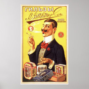 Rysk Empire Cigarette snäckas Reklam 1900 Poster