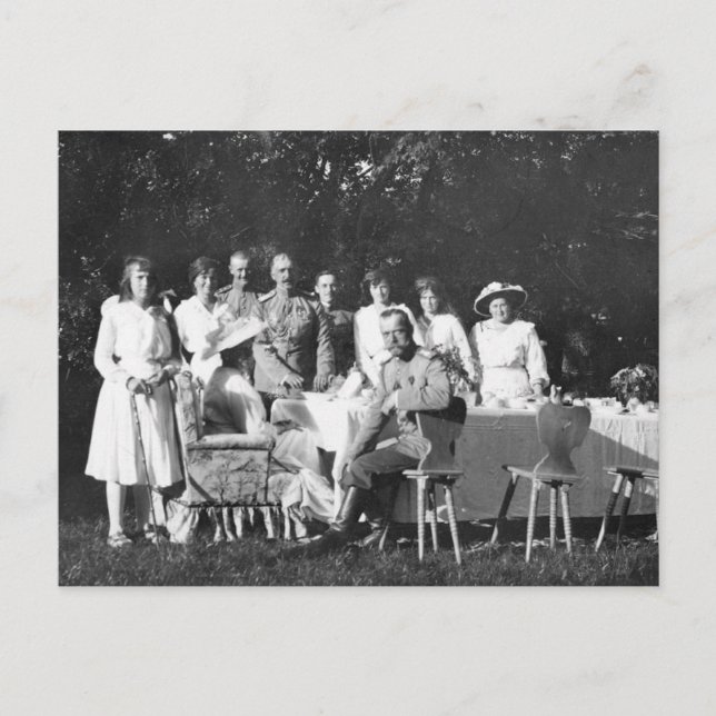 Rysk familj, tsar Nicolas, Romanov Vykort (Framsida)