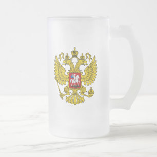 Rysk federationvapensköld frostat ölglas