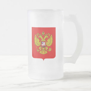 Rysk federationvapensköld frostat ölglas