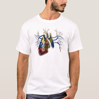 Rysk flagga i verklig hjärta tee shirt