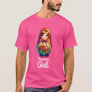 Rysk flicka! Ryssland Matryoshka ryska för Rysslan T Shirt