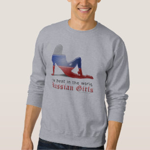 Rysk flickaSilhouetteflagga Sweatshirt