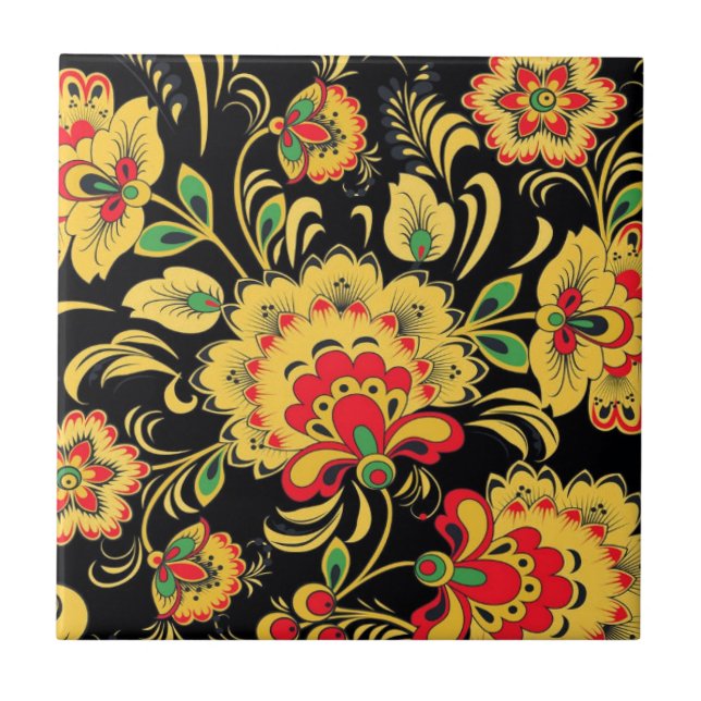 RYSK FOLK KONST KAKELPLATTA (Framsidan)