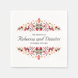 Rysk folkart Khokhloma Elegant bröllop Pappersservett