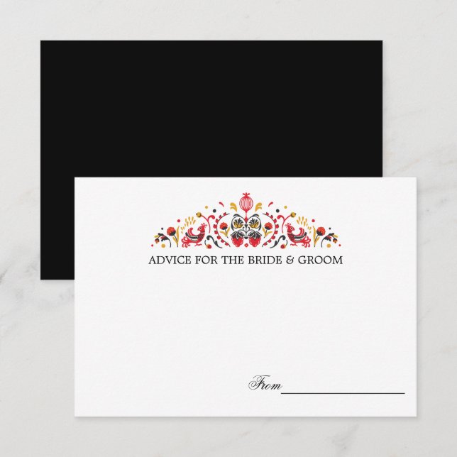 Rysk  Folkkonst  Khokhloma  Bröllopskort Inbjudningar (Fram/baksida)