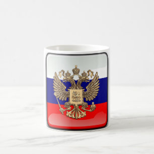 Rysk glansig flagga kaffemugg