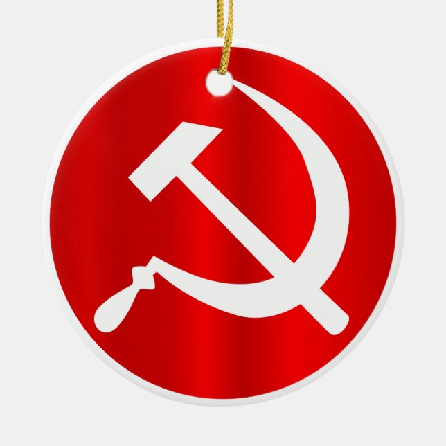 Rysk Hammer och Sickle Julgransprydnad Keramik (Framsidan)