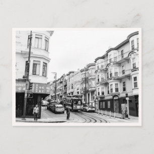 Rysk Hill-Spårvagn San Francisco Svart & Vit Vykort