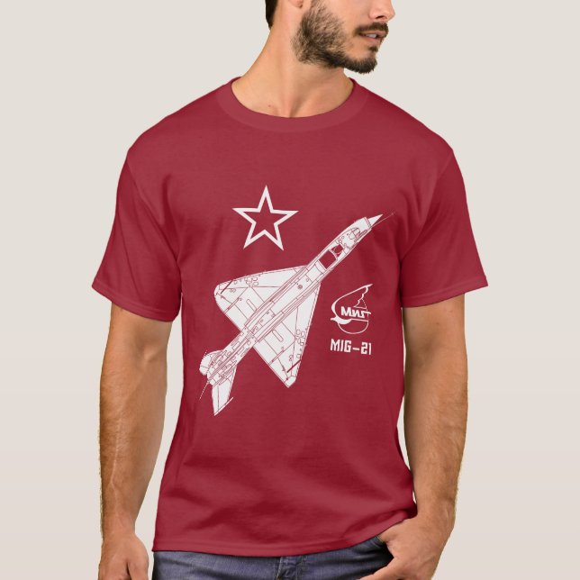 Rysk jetkämpe för Mig-21 Fishbed T-shirt (Framsida)