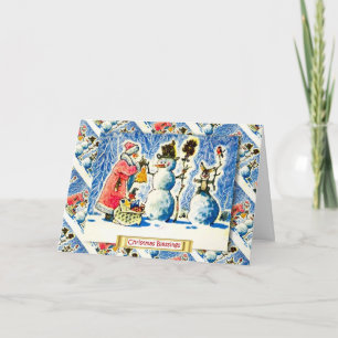 Rysk jul för vintage, Santa ge gåvor Helgkort