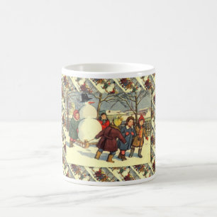 Rysk jul för vintage som hem kommer med en kaffemugg