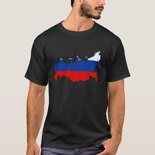 Rysk karta med flagga t shirt (Framsida)
