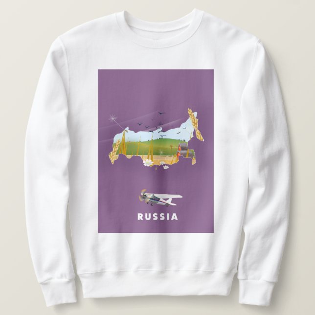 Rysk kartaresaaffisch lång ärmad tröja (Design framsida)