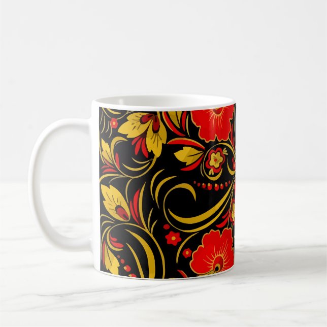 Rysk khokhloma kaffemugg (Vänster)