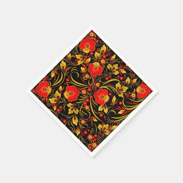 Rysk khokhloma pappersservett (Hörn)