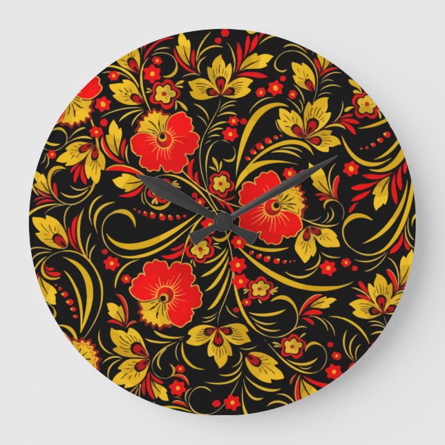 Rysk khokhloma stor klocka (Framsida)