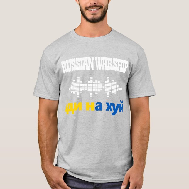 Rysk krigsskepp, stanna Ukraina Krig T Shirt (Framsida)