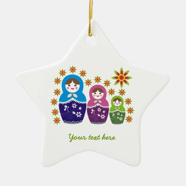 Rysk Matryoshka Dolls-anpassningsbarnas ornament (Framsidan)