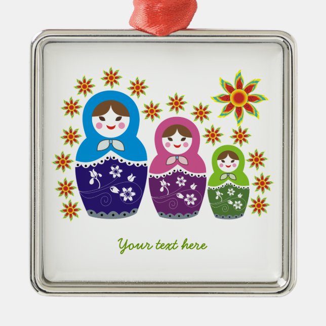Rysk Matryoshka Dolls-anpassningsbarnas ornament (Framsidan)