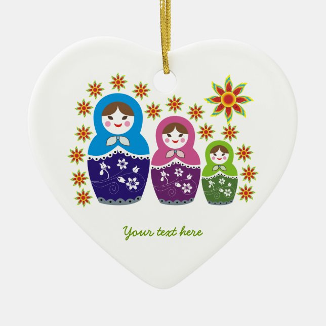Rysk Matryoshka Dolls-anpassningsbarnas ornament (Framsidan)