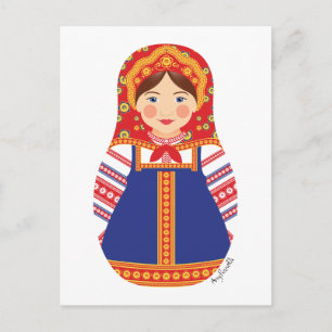 Rysk Matryoshka Postkort Vykort