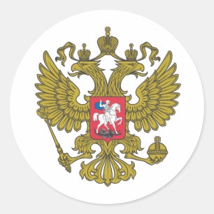 Rysk nationell emblem runt klistermärke