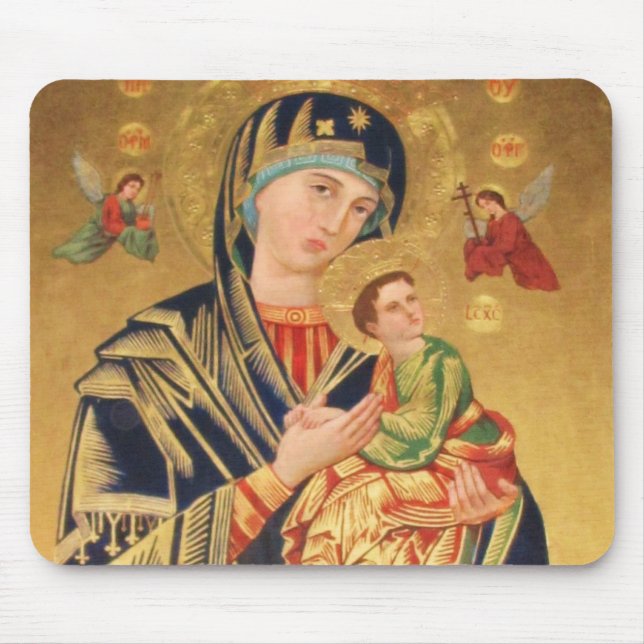 Rysk ortodox symbol - jungfruliga Mary och bebis Musmatta (Framsidan)