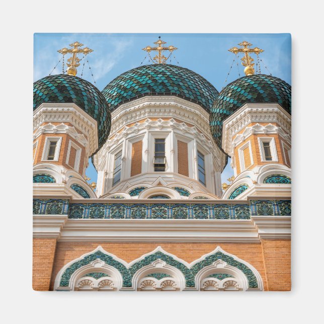 Rysk-ortodoxa katedral i Nice-Frankrike Magnet (Framsidan)