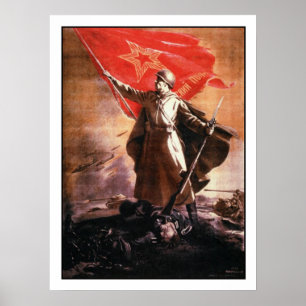 Rysk propagandaaffisch från WWII Poster