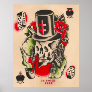 Rysk rökning Skull Poster