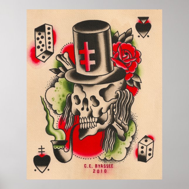 Rysk rökning Skull Poster (Framsidan)