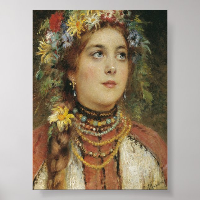 Rysk skönhet i sommargarlands Poster (Framsidan)