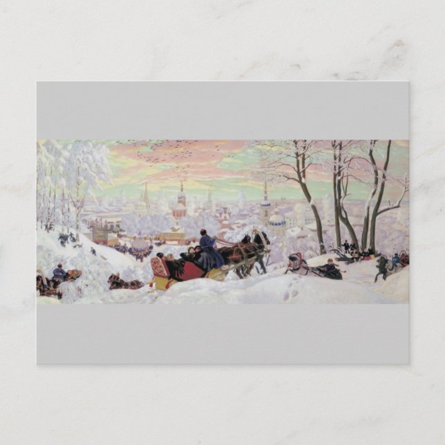 Rysk Sleigh Ride Vykort (Framsida)