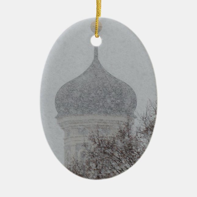 Rysk snöstorm julgransprydnad keramik (Framsidan)
