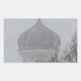 Rysk snöstorm rektangulärt klistermärke