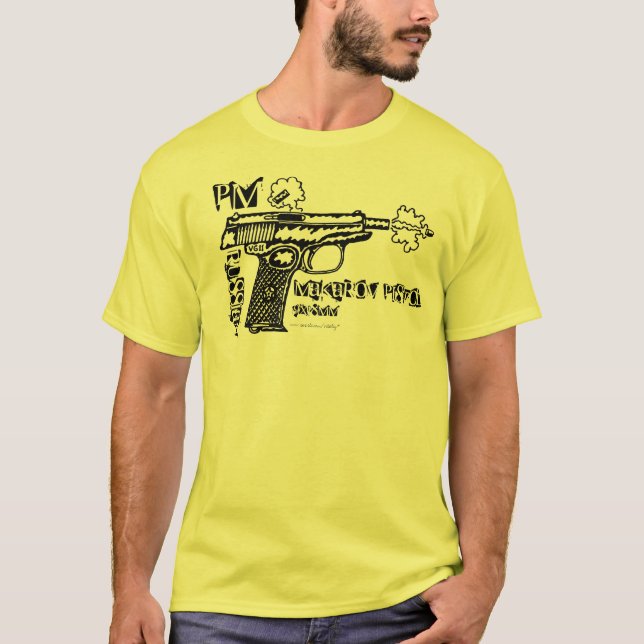 Rysk t-skjorta för coola för Makarov pistolgrafik Tee Shirt (Framsida)