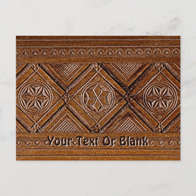 Rysk träsnidad ask vykort (Framsida)