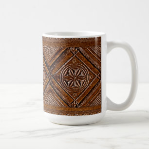 Rysk träsnidad låda kaffemugg