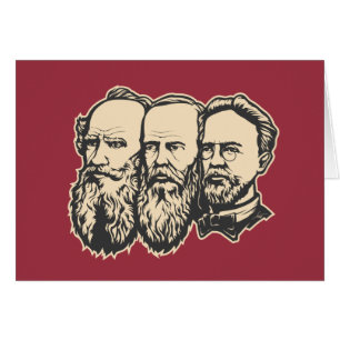 Rysk trojka: Tolstoy Dostoevsky, Chekhov Hälsningskort