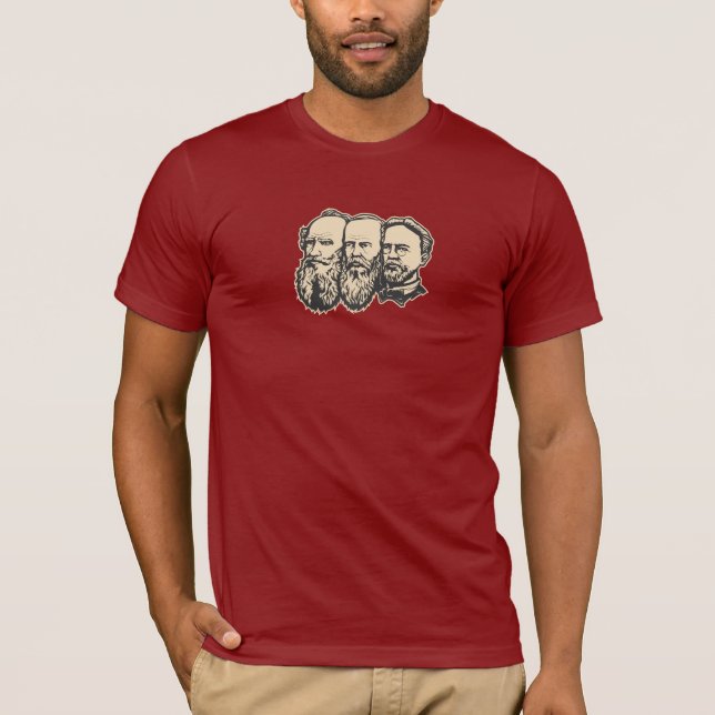 Rysk trojka: Tolstoy Dostoevsky, Chekhov Tee (Framsida)